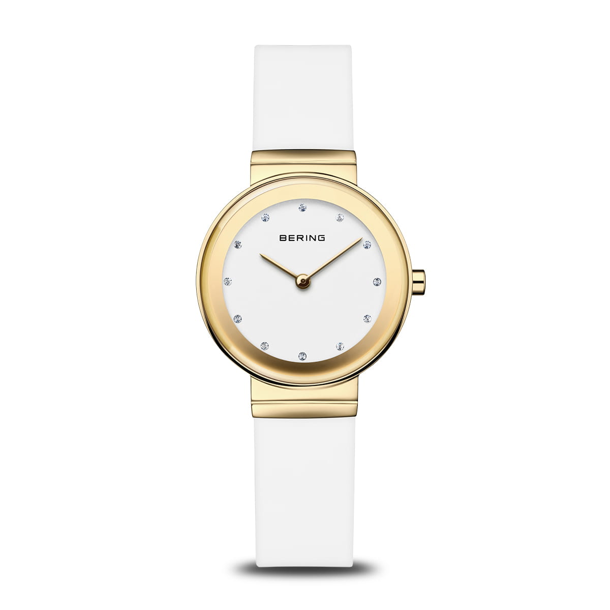 BERING Classic Polished Gold 29mm White Dial Women's Watch 10129-934