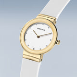 BERING Classic Polished Gold 29mm White Dial Women's Watch 10129-934