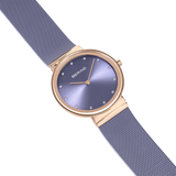 BERING Sparkling Mesh Watch Lavender Rose Gold 35mm Lavender Sunray Dial Women's Watch 10135-968