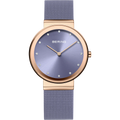 BERING Sparkling Mesh Watch Lavender Rose Gold 35mm Lavender Sunray Dial Women's Watch 10135-968