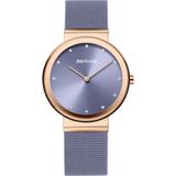 BERING Sparkling Mesh Watch Lavender Rose Gold 35mm Lavender Sunray Dial Women's Watch 10135-968