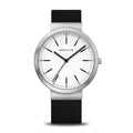 BERING Classic Polished Silver 41mm White Dial Women's Watch 10141-404