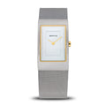 BERING Classic Polished Silver 22mm White Dial Women's Watch 10222-010-S