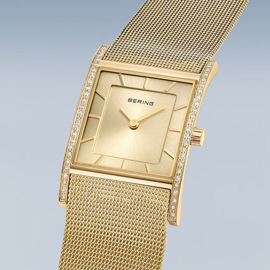 BERING Classic Polished Gold 26mm Gold Sunray Dial Women's Watch 10426-333-S