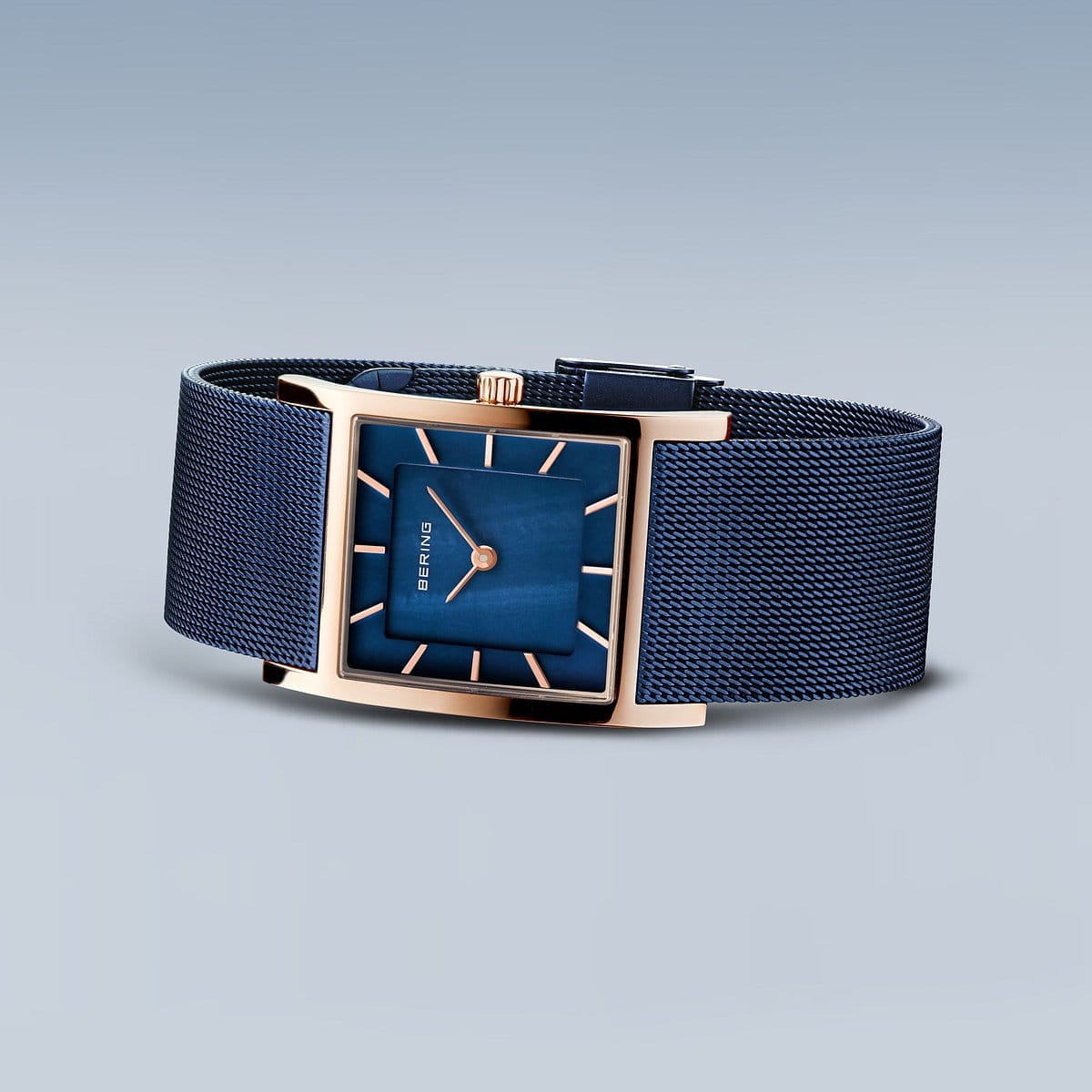 BERING Classic Polished Rose Gold 26mm Blue Mother of Pearl Dial Women's Watch 10426-367-S