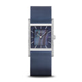 BERING Classic Polished Silver 26mm Blue Dial Women's Watch 10426-397-S