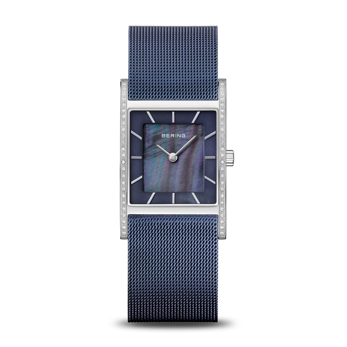 BERING Classic Polished Silver 26mm Blue Dial Women's Watch 10426-397-S