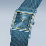 BERING Classic Polished Blue 26mm Blue Sunray Dial Women's Watch 10426-398-S