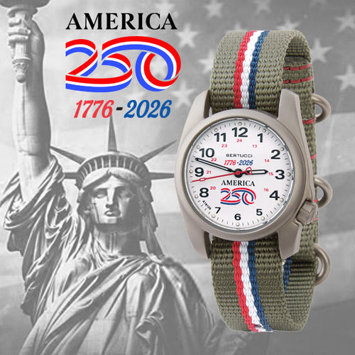 Bertucci A-1S America 250 36mm White (Matte) Dial Men's Watch 10606