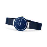 BERING Ceramic Wave Diamond Mesh Watch Blue 27mm Blue Diamond Dial Women's Watch 10725-307