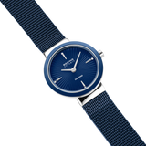 BERING Ceramic Wave Diamond Mesh Watch Blue 27mm Blue Diamond Dial Women's Watch 10725-307