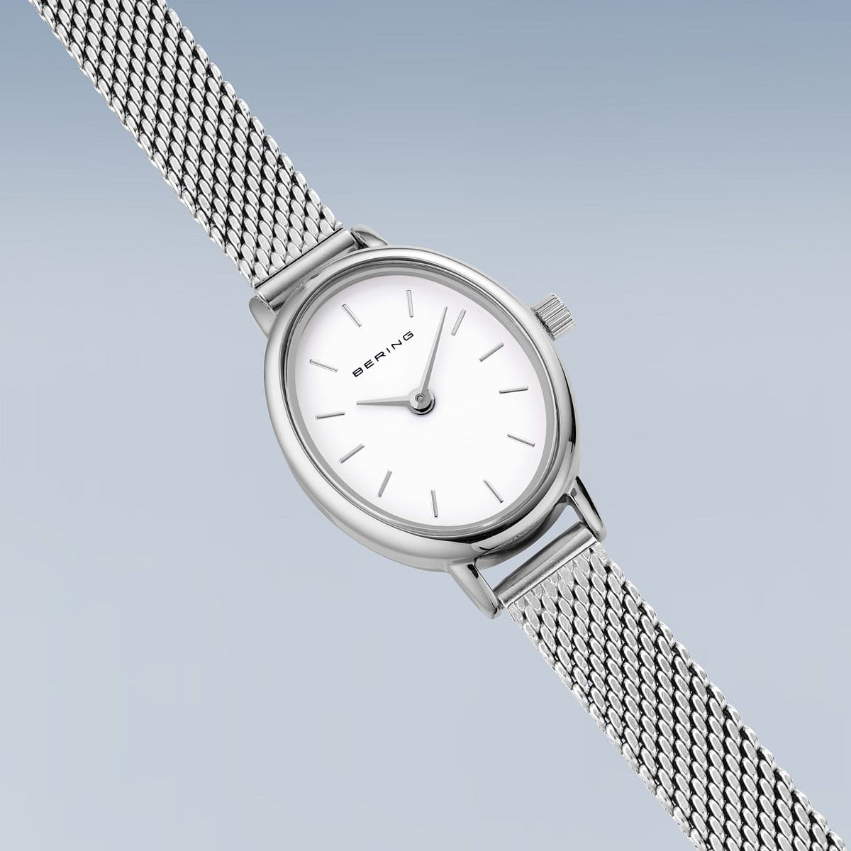 BERING Classic Polished Silver 20mm White Dial Women's Watch 11020-004