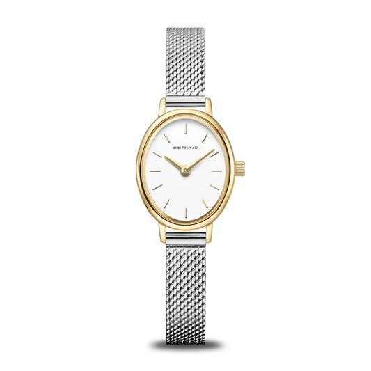 BERING Classic Polished Gold 20mm White Dial Women's Watch 11020-010