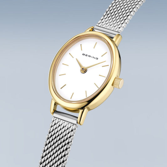 BERING Classic Polished Gold 20mm White Dial Women's Watch 11020-010
