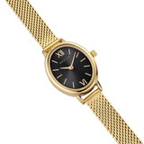 BERING Petite Oval Roman Numeral Mesh Watch Black 20mm Black Sunray Dial Women's Watch 11020-332