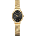 BERING Petite Oval Roman Numeral Mesh Watch Black 20mm Black Sunray Dial Women's Watch 11020-332