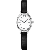 BERING Petite Oval Roman Numeral Leather Watch White 20mm White Dial Women's Watch 11020-402