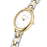 BERING Petite Oval Link Watch Gold 20mm White Dial Women's Watch 11020-714