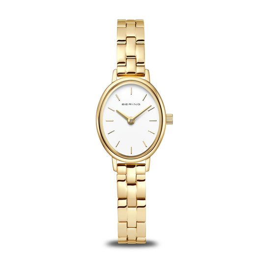 BERING Classic Polished Gold 20mm White Dial Women's Watch 11020-734