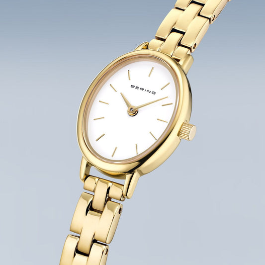 BERING Classic Polished Gold 20mm White Dial Women's Watch 11020-734