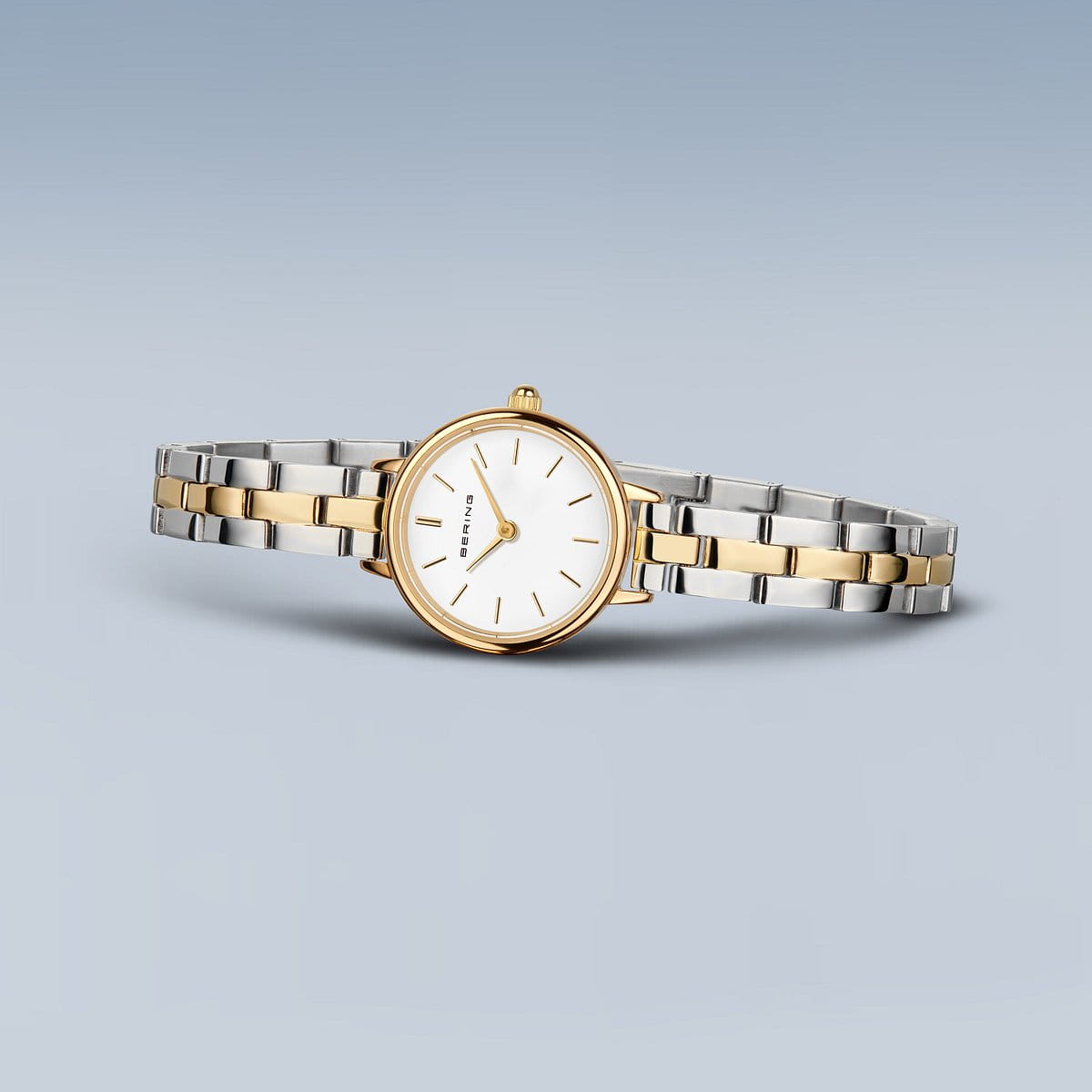 BERING Classic Polished Gold 22mm White Dial Women's Watch 11022-714