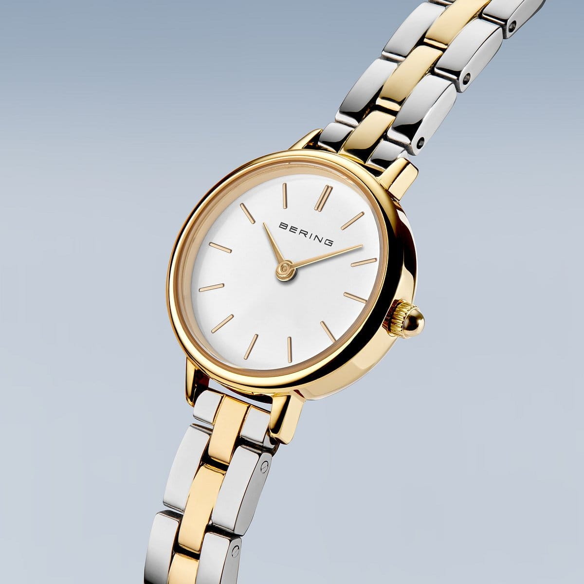 BERING Classic Polished Gold 22mm White Dial Women's Watch 11022-714