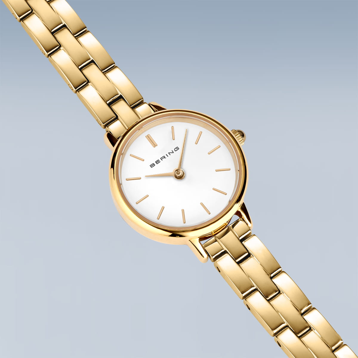 BERING Classic Polished Gold 22mm White Dial Women's Watch 11022-734