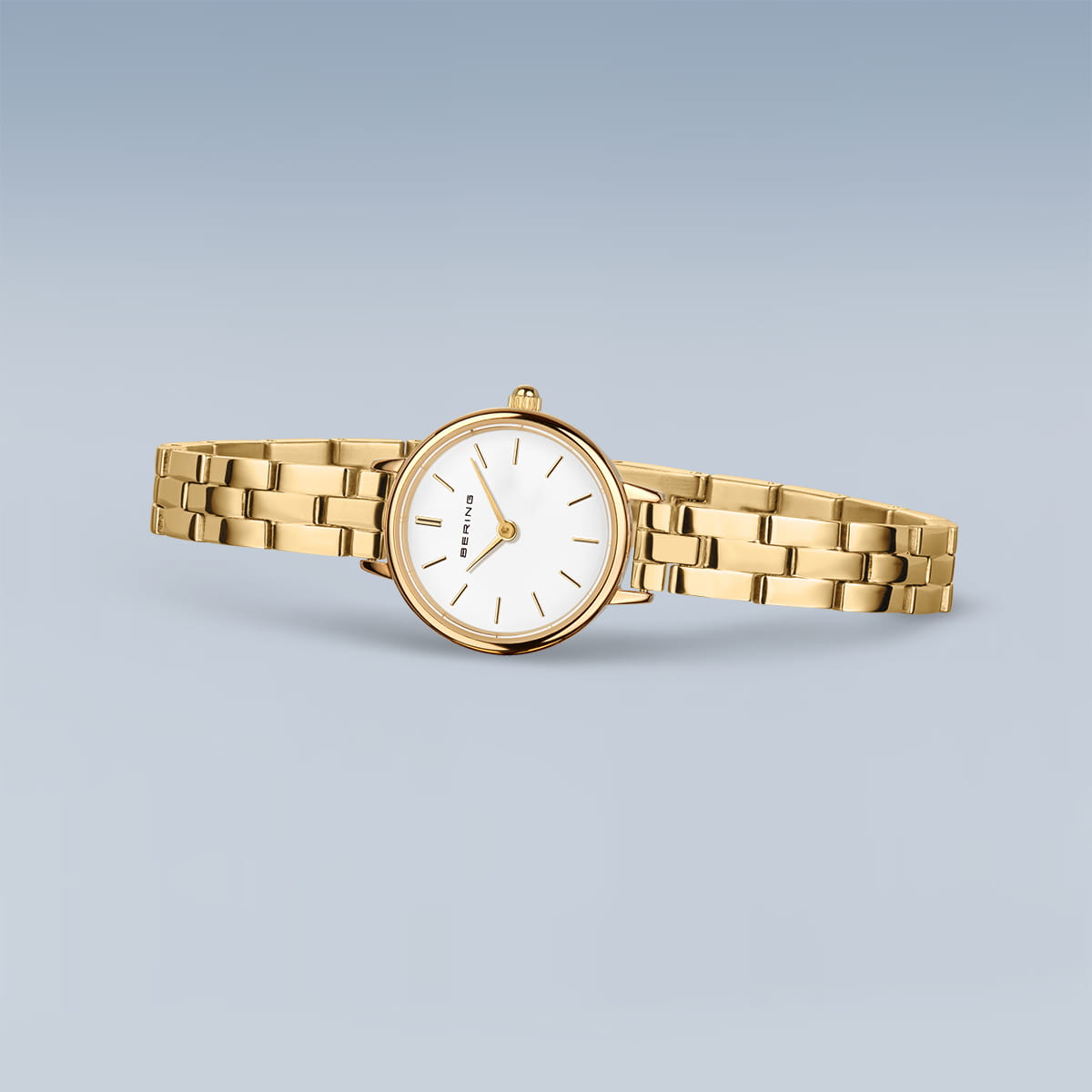 BERING Classic Polished Gold 22mm White Dial Women's Watch 11022-734