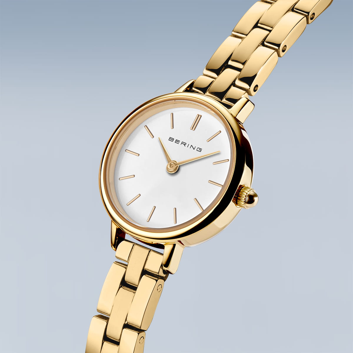 BERING Classic Polished Gold 22mm White Dial Women's Watch 11022-734