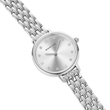 BERING Demi Roman Numeral Sparkling Link Watch Silver 28mm Silver Sunray Dial Women's Watch 11028-700