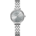 BERING Demi Roman Numeral Sparkling Link Watch Silver 28mm Silver Sunray Dial Women's Watch 11028-700