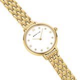 BERING Demi Roman Numeral Sparkling Link Watch Gold 28mm White Dial Women's Watch 11028-734