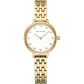BERING Demi Roman Numeral Sparkling Link Watch Gold 28mm White Dial Women's Watch 11028-734