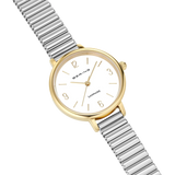 BERING Numerical Link Watch Gold Silver 28mm White Dial Women's Watch 11028-914