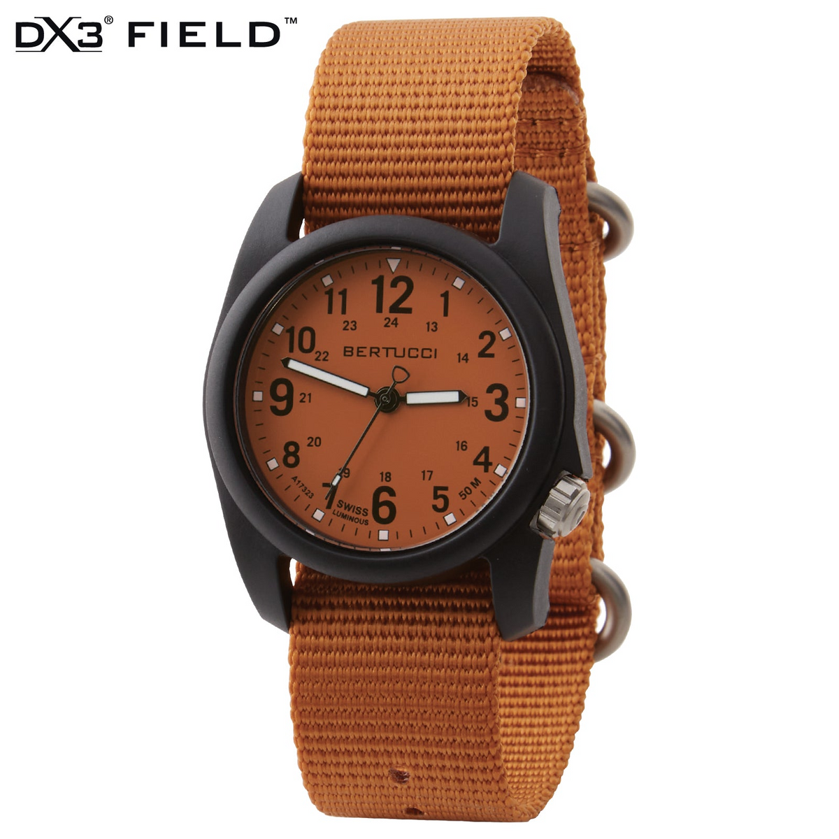 Bertucci DX3 Field Orange Dial Orange Nylon Men's Watch 11118