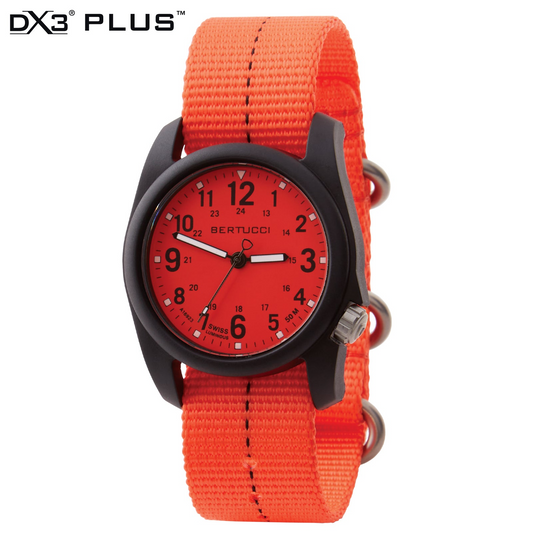 Bertucci DX3 Plus Orange Dial Orange Nylon Strap Men's Watch 11121