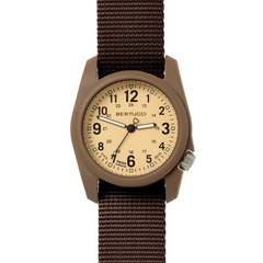 Bertucci DX3 Field Brown Dial Brown Nylon Men's Watch 11130