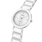 BERING Wave Ceramic Watch with Diamond White 29mm White Dial Women's Watch 11429-753