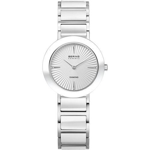 BERING Wave Ceramic Watch with Diamond White 29mm White Dial Women's Watch 11429-753