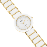 BERING Wave Ceramic Watch with Diamond Gold White 29mm White Dial Women's Watch 11429-758