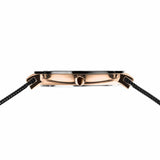 BERING Ceramic Polished Rose Gold 35mm Black Dial Women's Watch 11435-166