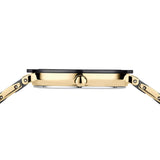 BERING Ceramic Polished Gold 35mm Black Diamond Dial Women's Watch 11435-732