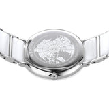 BERING Ceramic Polished Silver 35mm White Dial Women's Watch 11435-754