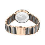 BERING Ceramic Polished Rose Gold 35mm Grey Diamond Dial Women's Watch 11435-768