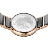 BERING Ceramic Polished Rose Gold 35mm Grey Diamond Dial Women's Watch 11435-768