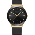 BERING Ceramic Date Mesh Watch Black Gold 46mm Black Dial Men's Watch 11440-132