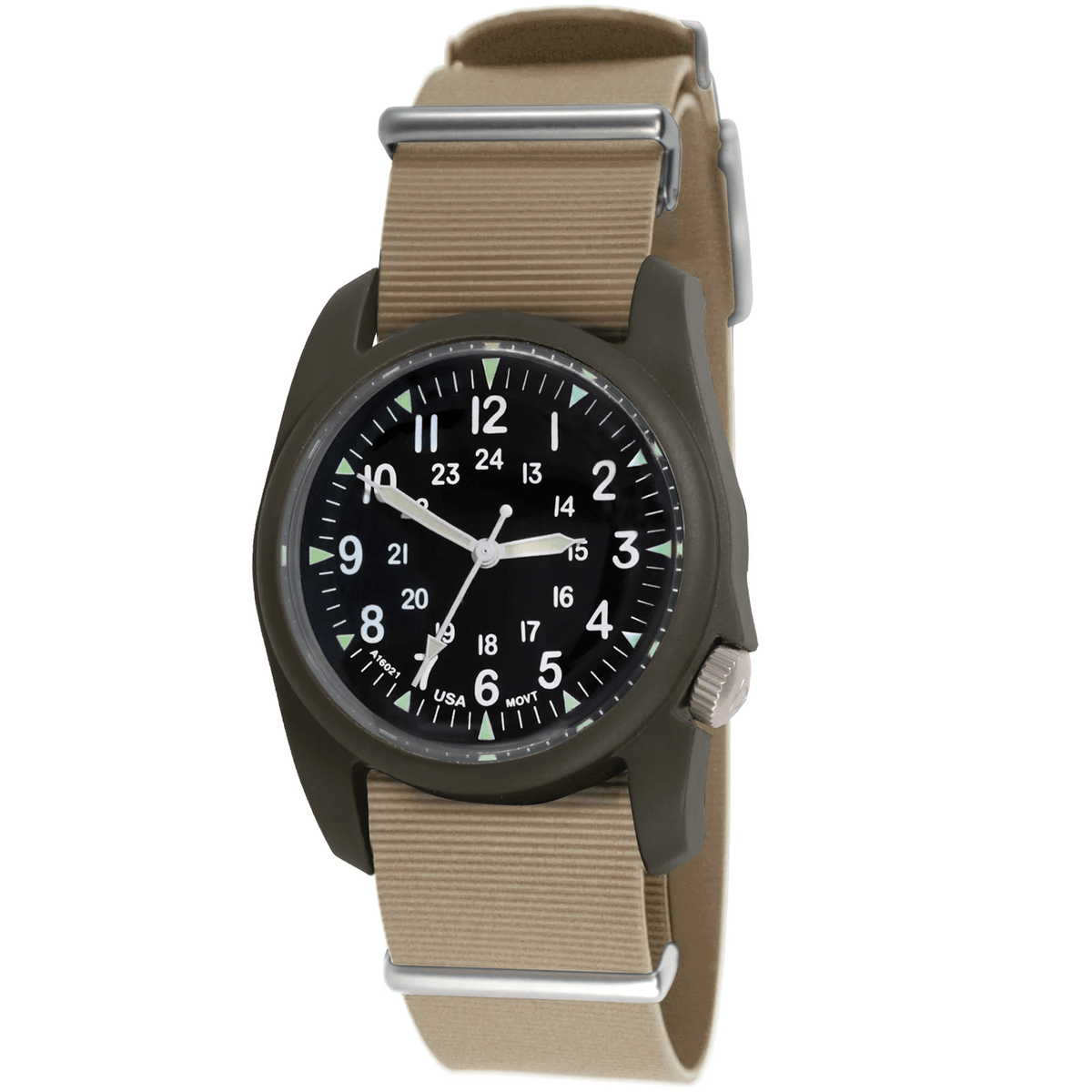 Bertucci A-2RA Retroform Nato Khaki Rubber Men's Watch 11603