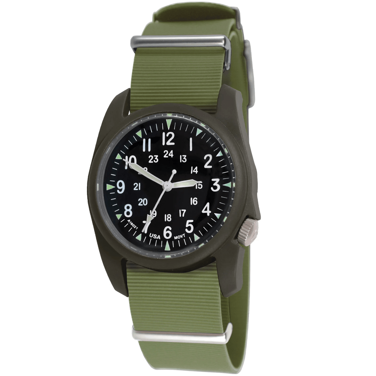 Bertucci A-2RA Retroform Nato Olive Rubber Men's Watch 11604