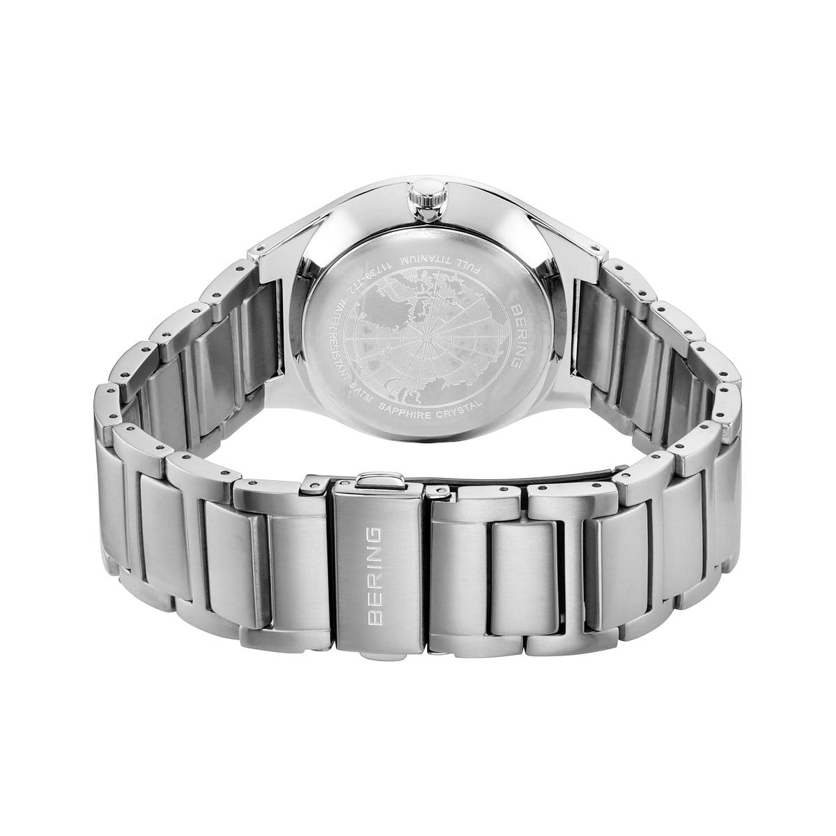 BERING Titanium Brushed Silver 39mm Grey Sunray Dial Men's Watch 11739-772