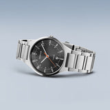 BERING Titanium Brushed Silver 39mm Grey Sunray Dial Men's Watch 11739-772